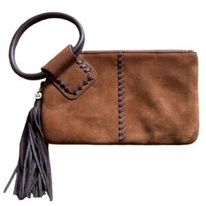 Hobo Sable Brown Leather Wristlet Clutch